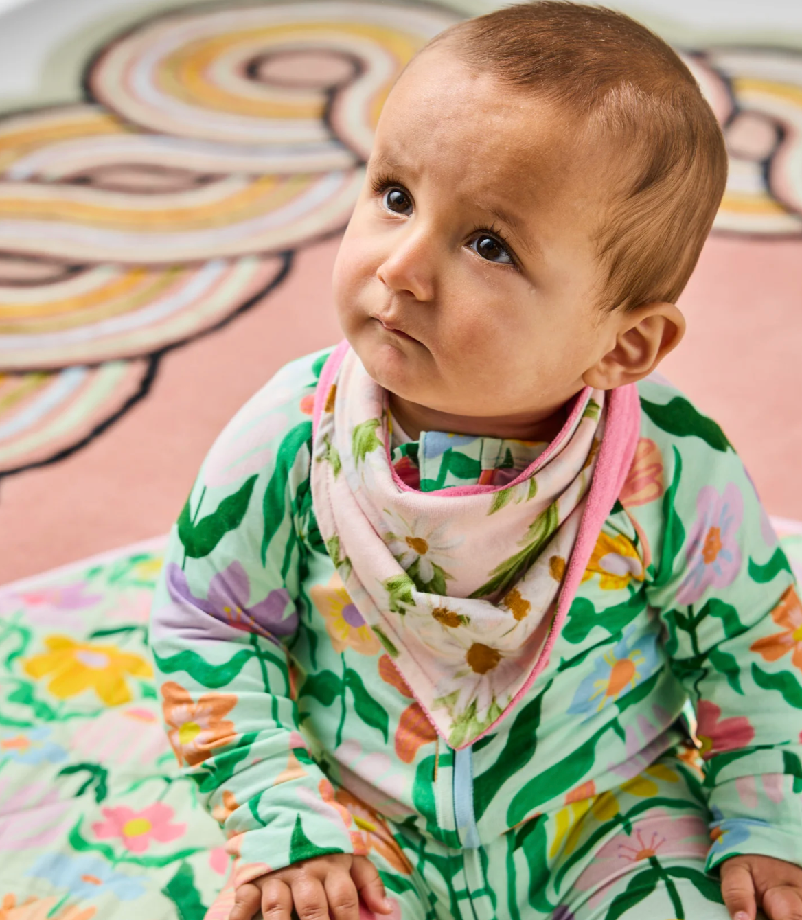 Sweet Flowers Organic Cotton Dribble Bib Set