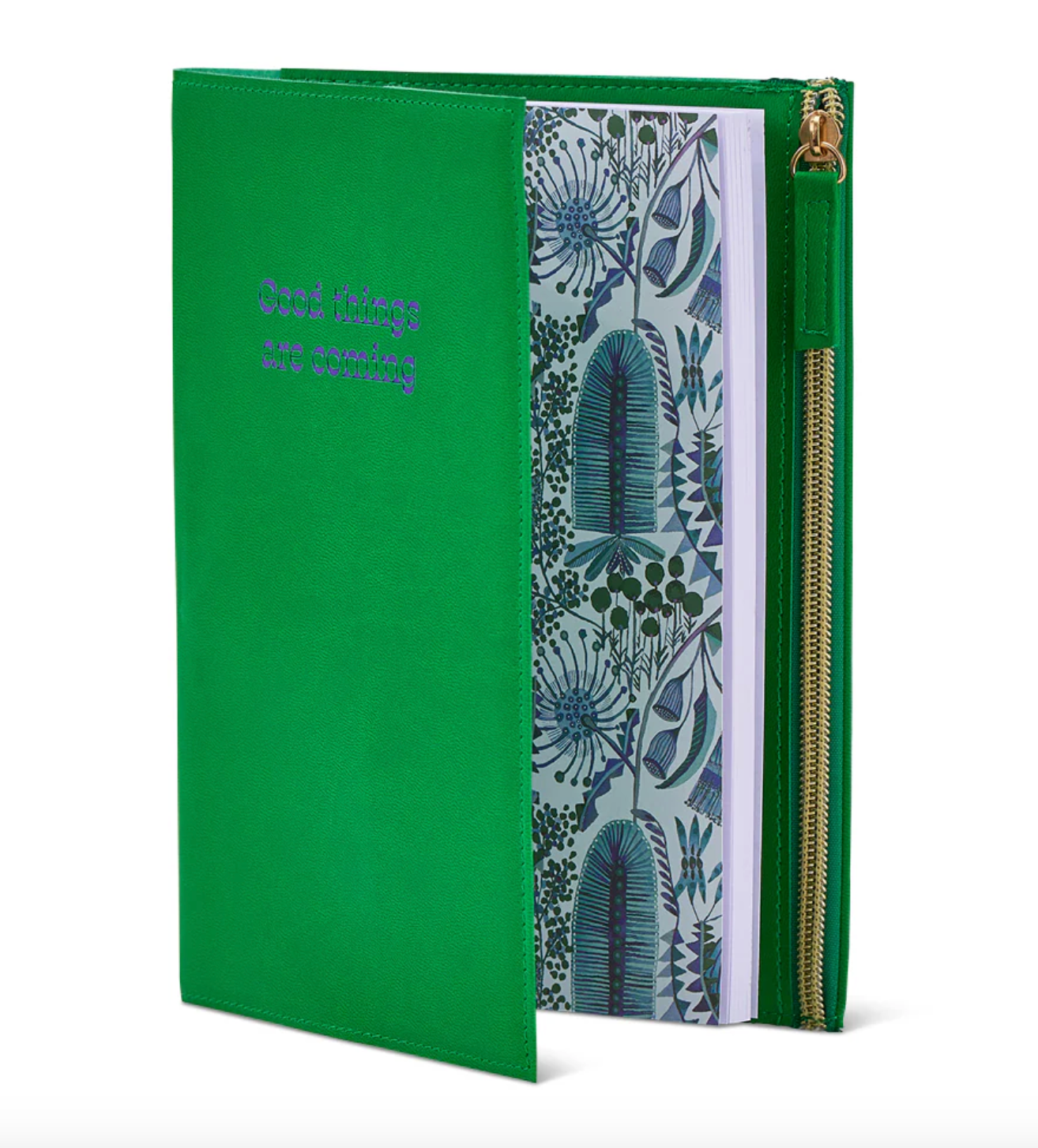 Journal with Zip - Good things are coming - Green