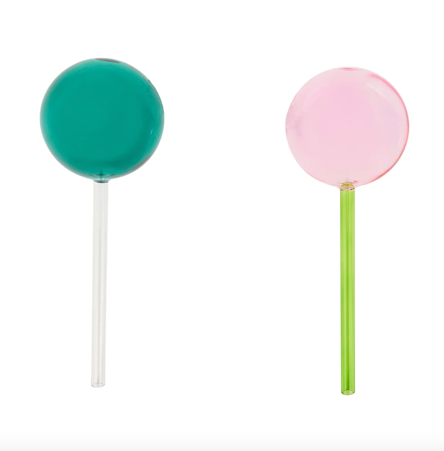 Plant Water Globes - Pink & Green Set of 2