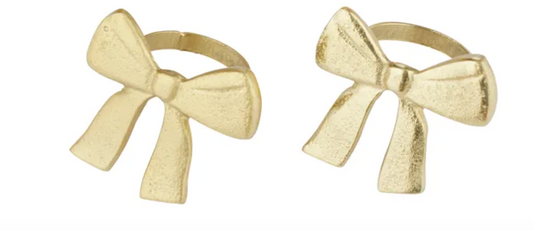Bow Metal Napkin Ring Holder - Set of 2