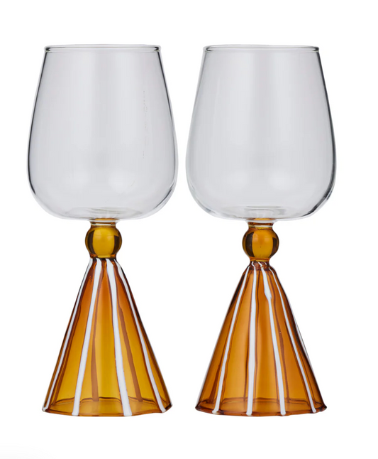 Ragni Wine Glasses - Set of 2 - Amber