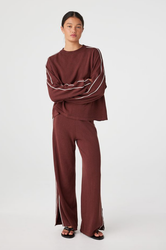 Pippa Long Sleeve Tee - Raisin & Cream