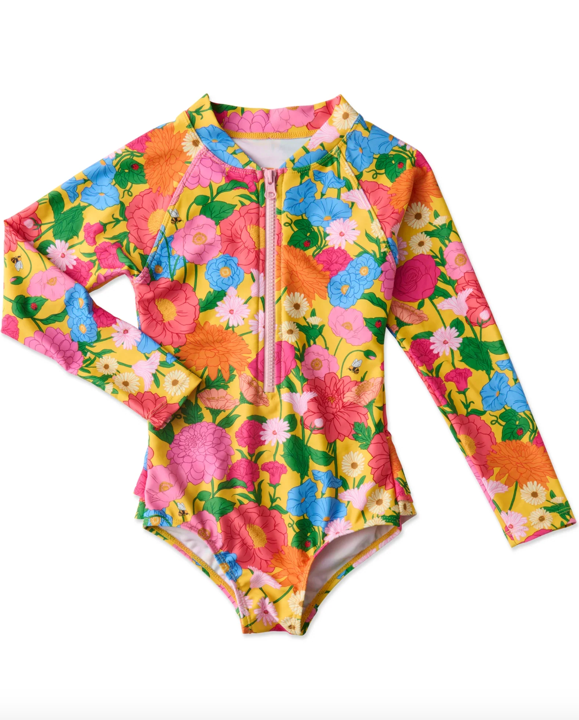 Follow The Sun Yellow Long Sleeve Bathers - Various Sizes