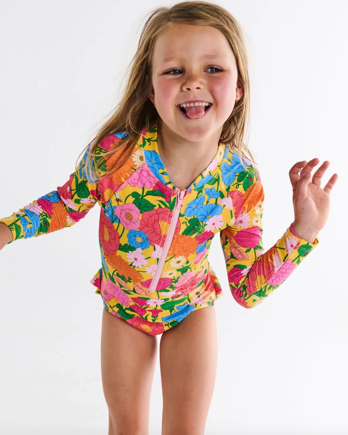 Follow The Sun Yellow Long Sleeve Bathers - Various Sizes