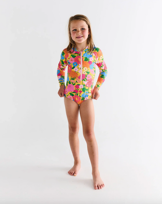 Follow The Sun Yellow Long Sleeve Bathers - Various Sizes