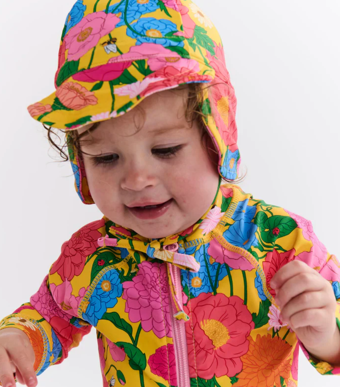 Follow The Sun Yellow Baby Swim Hat - One Size