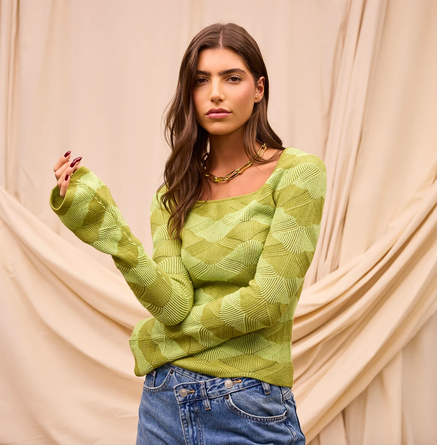 Ingrid Knit Top - Juniper