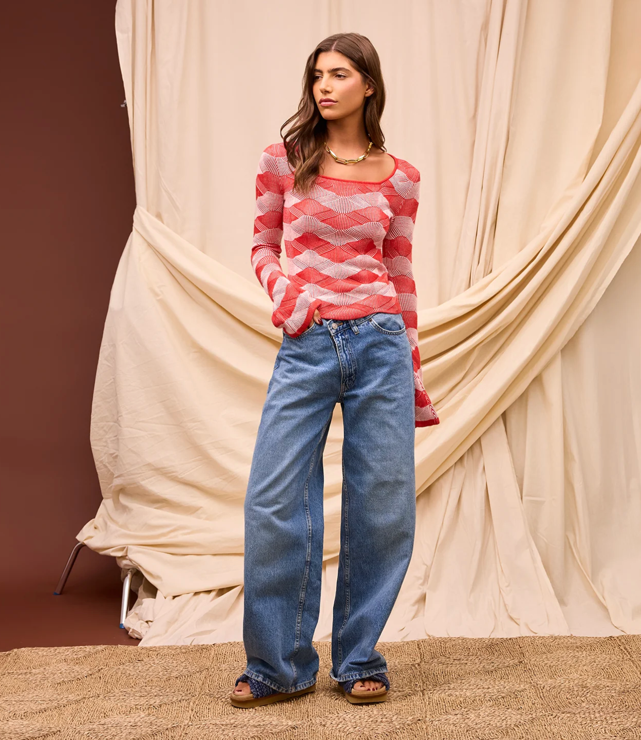 Ingrid Knit Top - Vermillion
