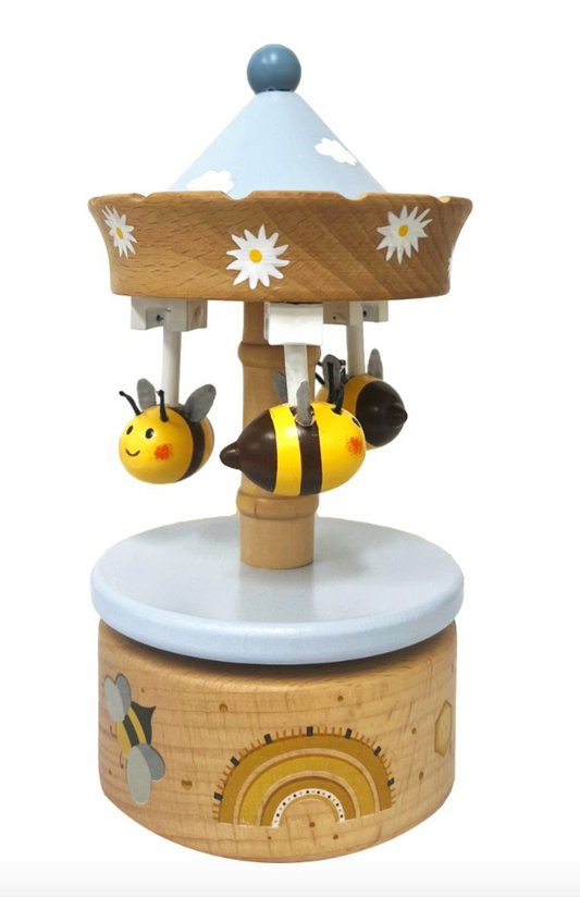 Wooden Bee Carousel Music Box
