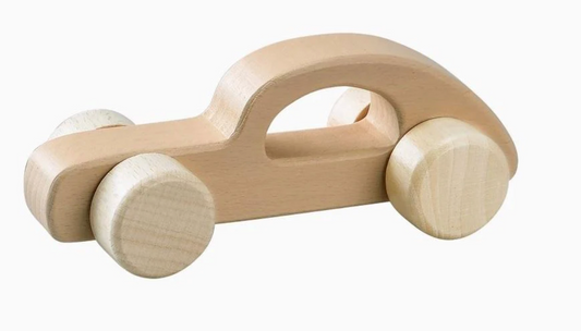 Wooden Car with Handle - Various Colours