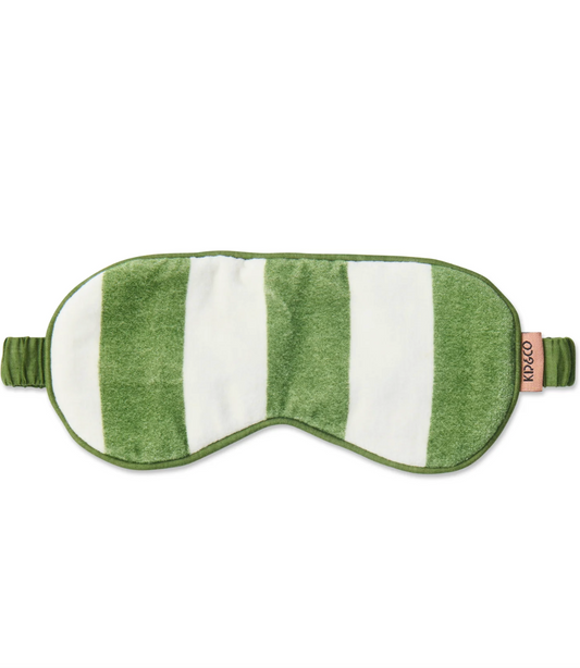 Moss Stripe Velvet Eye Mask
