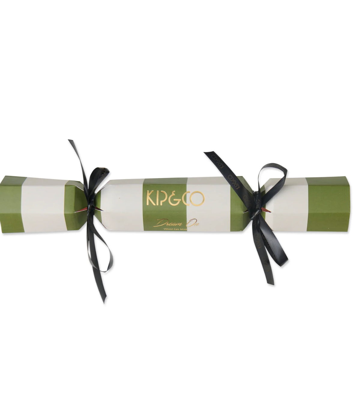 Moss Stripe Velvet Eye Mask