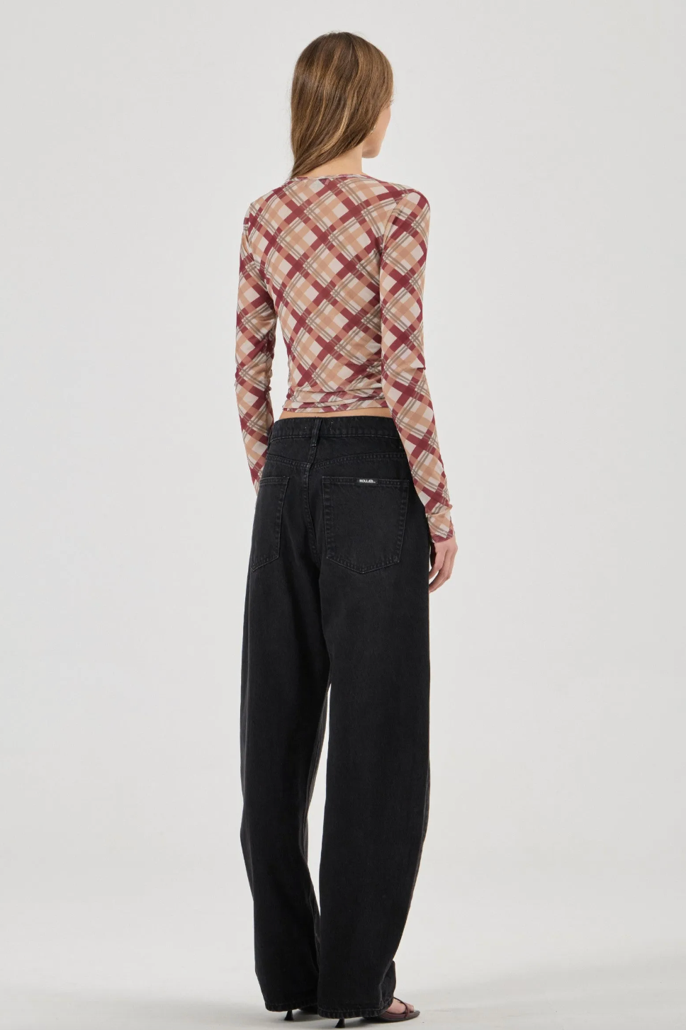 Field Lines Long Sleeve Top - Cherry