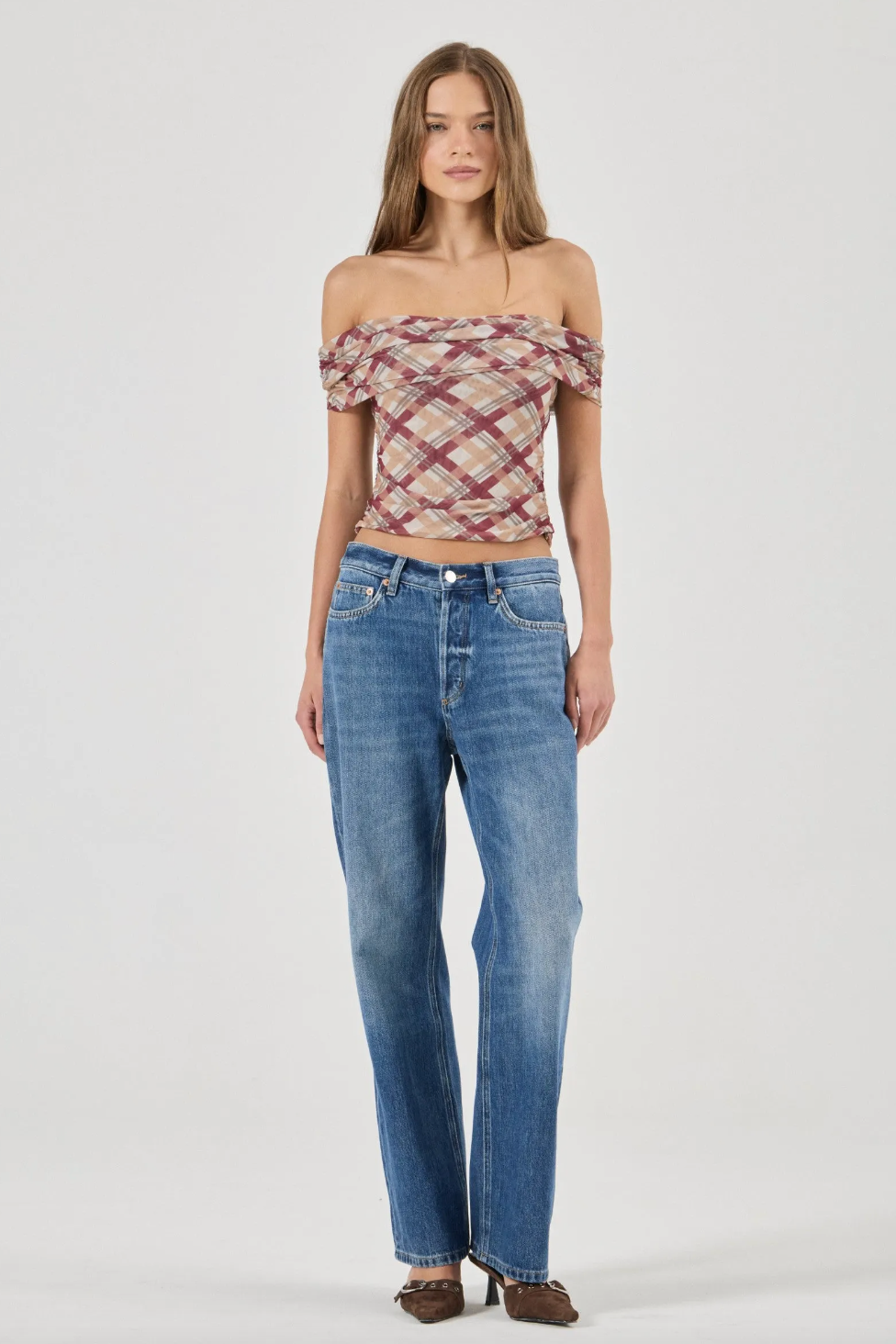 Field Lines Cold Shoulder Top - Cherry