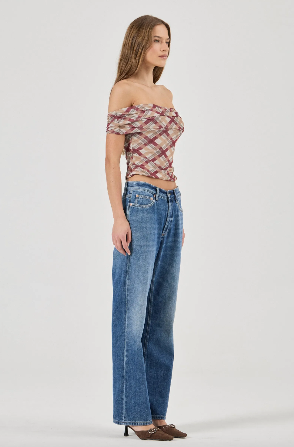 Field Lines Cold Shoulder Top - Cherry