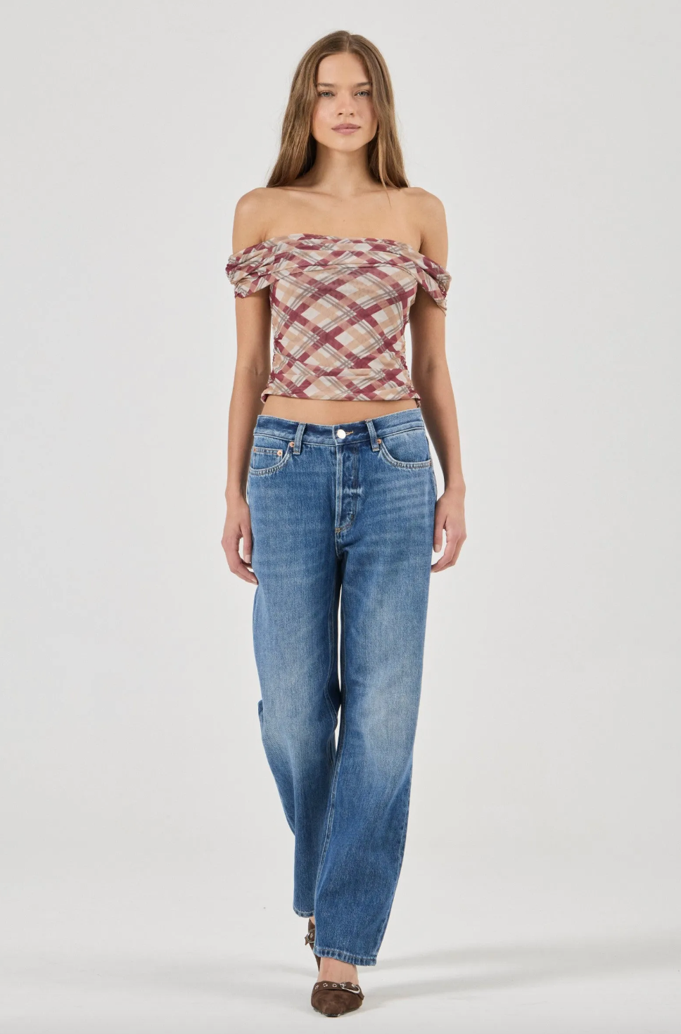 Field Lines Cold Shoulder Top - Cherry
