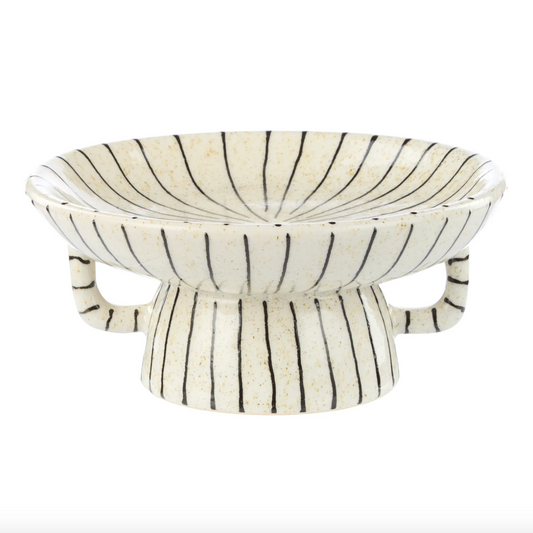 Sabi Stripe Decor Dish Small - White & Black