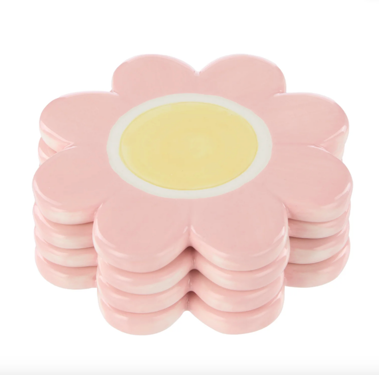 Posey Flower Coasters 4pcs Set - Pink