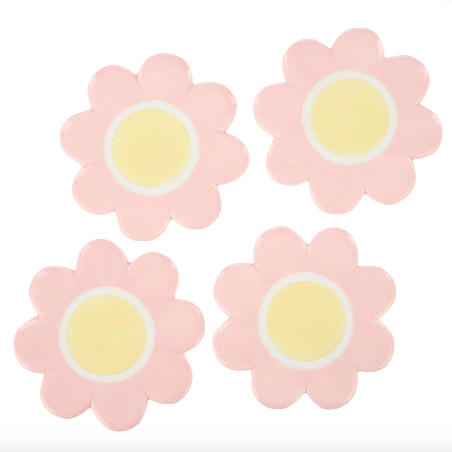 Posey Flower Coasters 4pcs Set - Pink