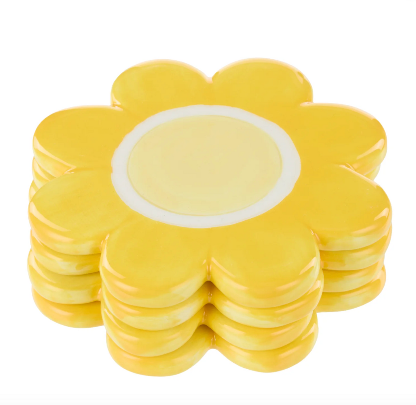 Posey Flower Coasters 4pcs Set - Yellow
