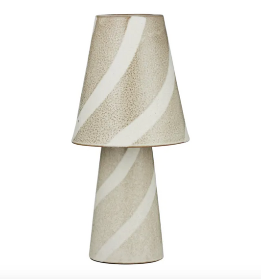 Faro Ceramic Lamp - Tan & Ivory
