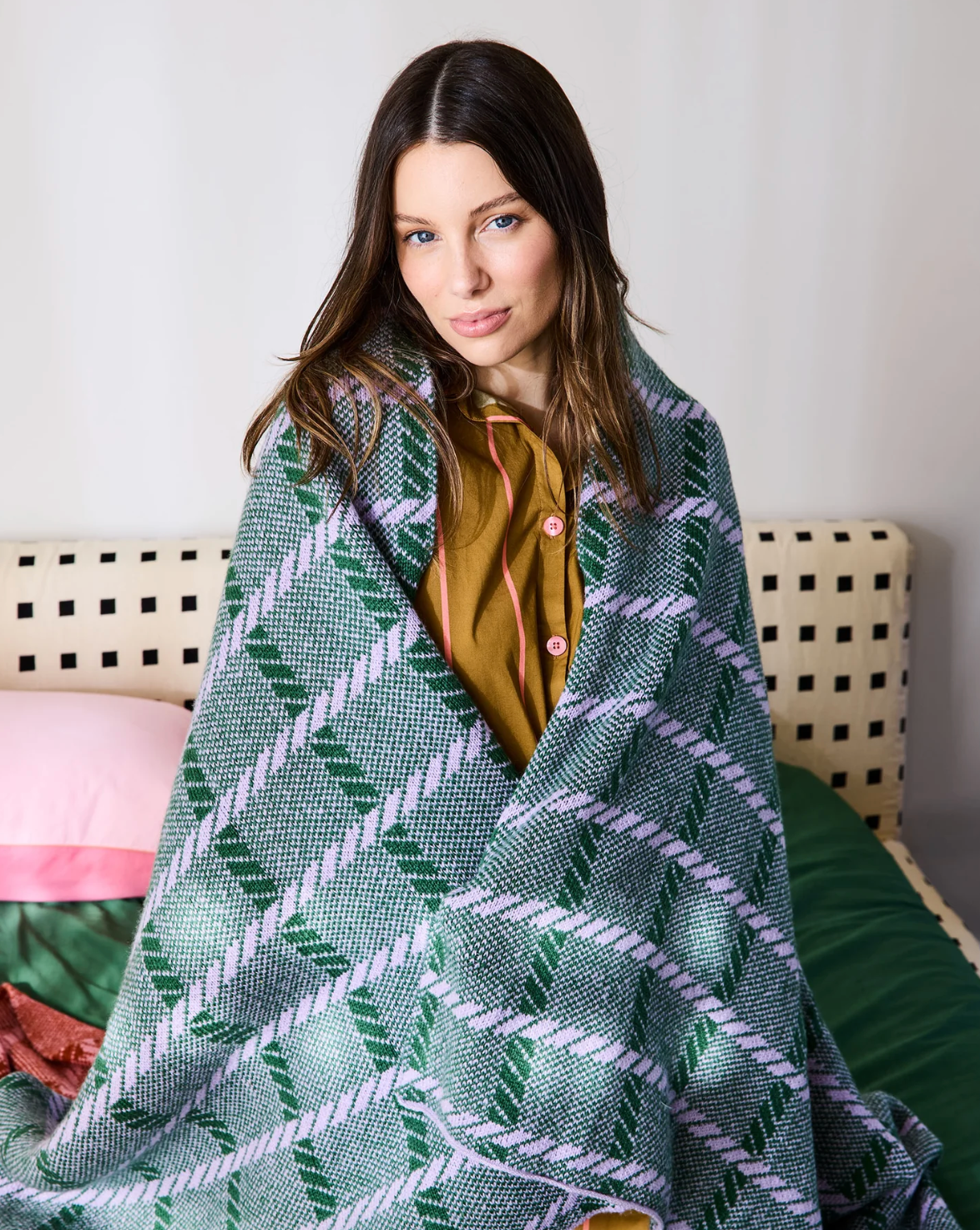 Alpine Violet Check Blanket
