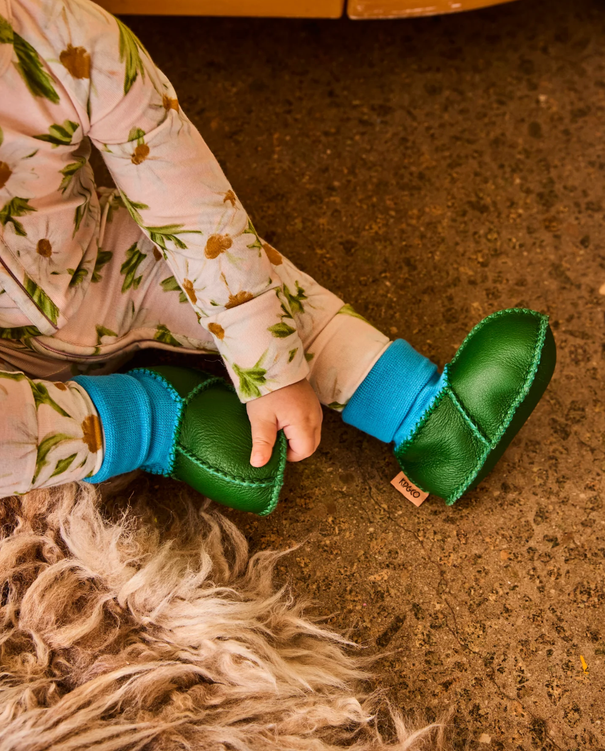Green Baby Booties