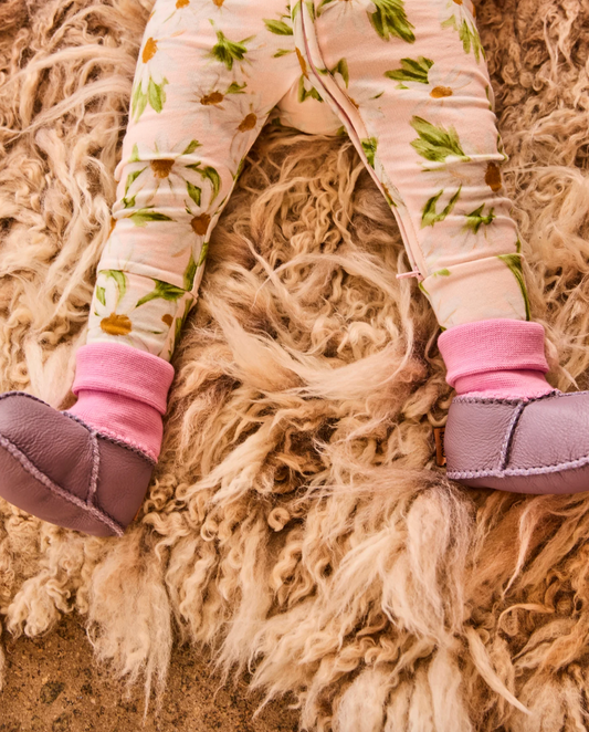 Lilac Baby Booties