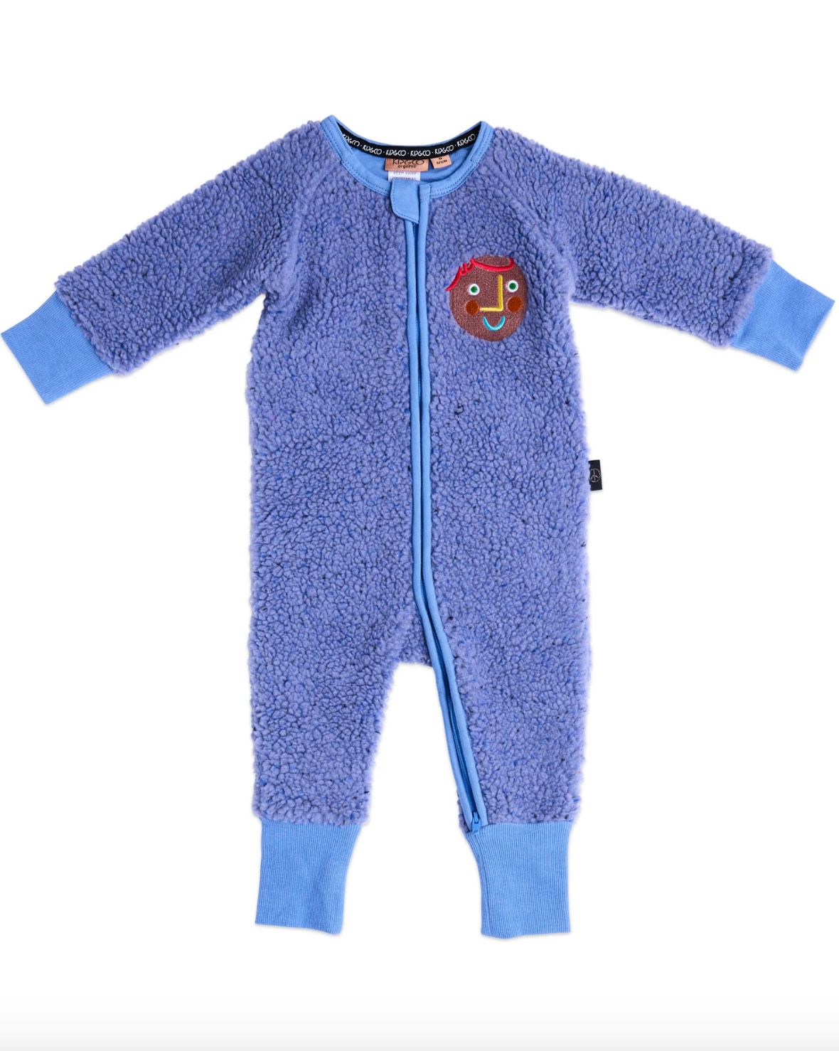 Blue Sprinkle Sherpa Long Sleeve Zip Romper