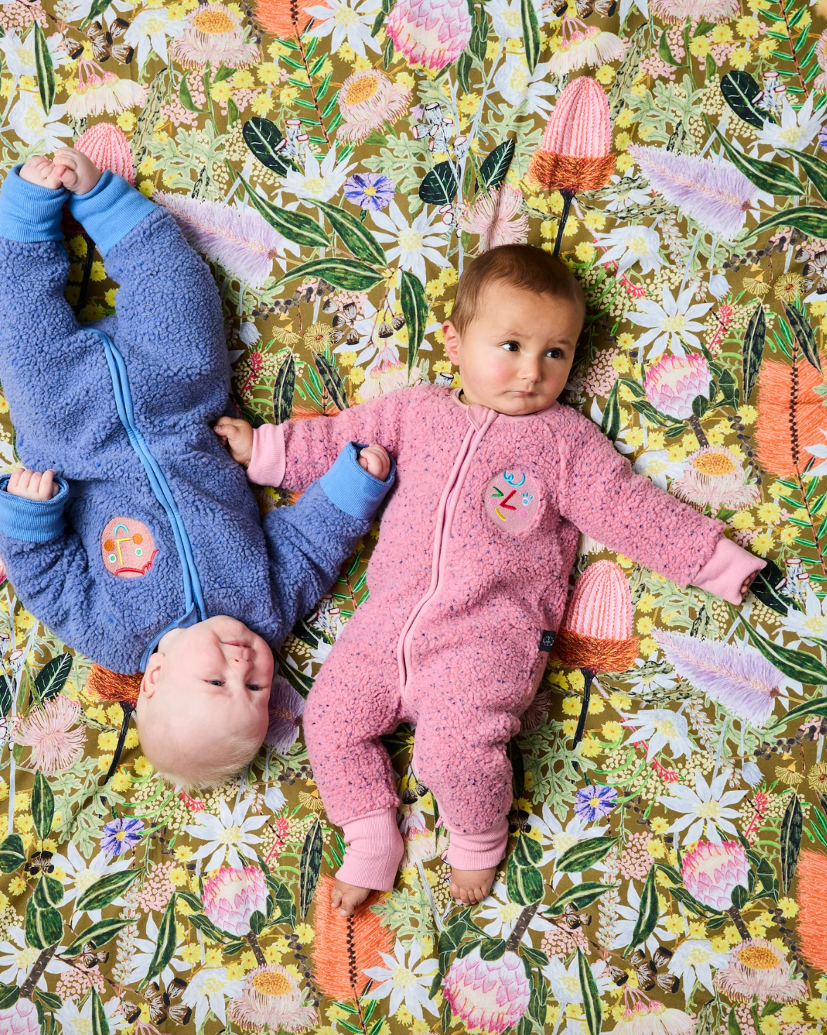 Blue Sprinkle Sherpa Long Sleeve Zip Romper
