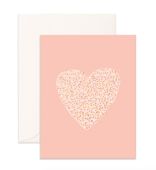 Sprinkle Heart Peach Greeting Card