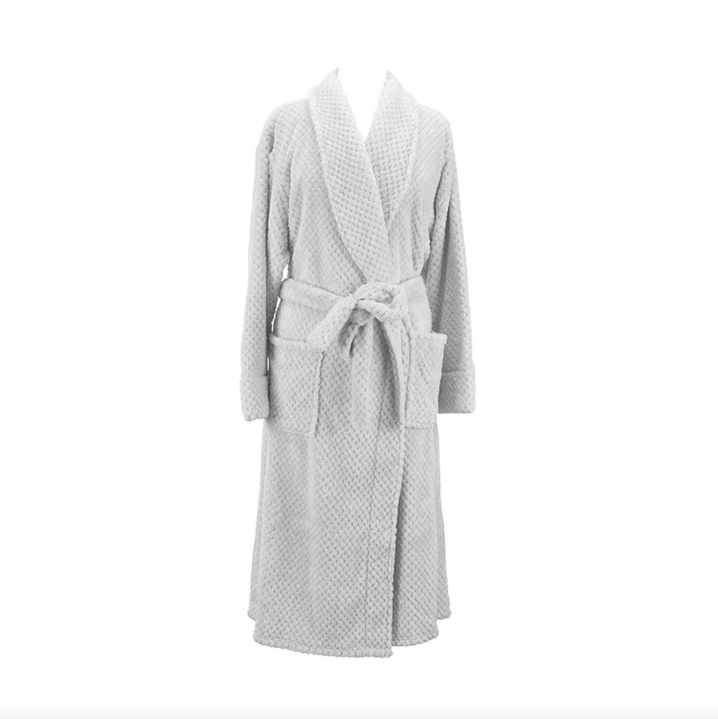 Bath Robe - Cosy Luxe Waffle - Light Grey