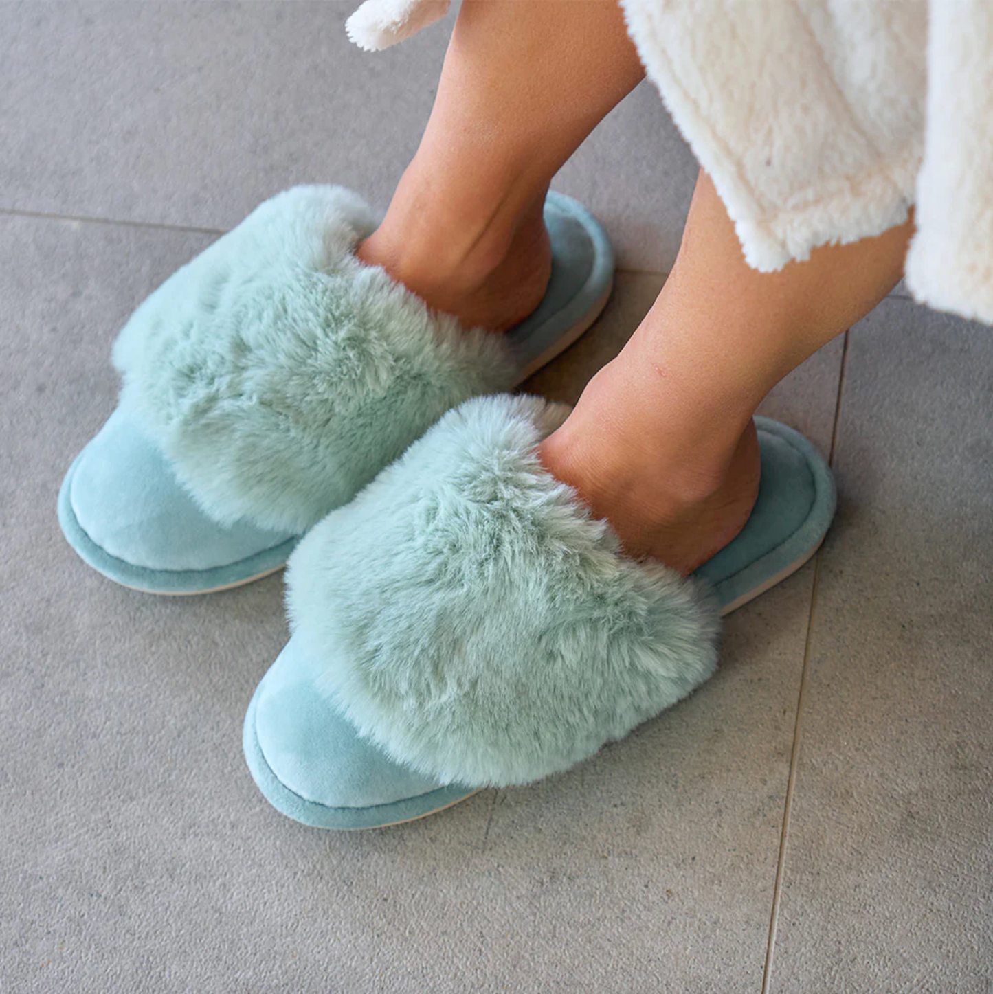 Cosy Luxe - Mist Green Slippers
