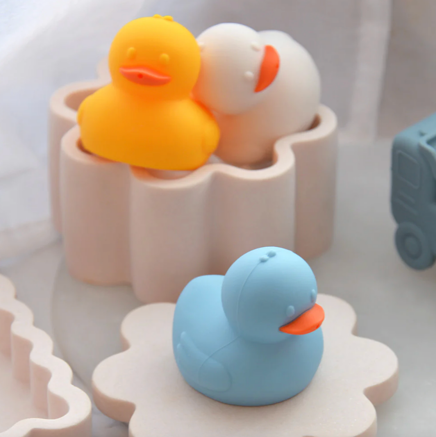 Silicone Squeezy Bath Toys - Ducks 3pc