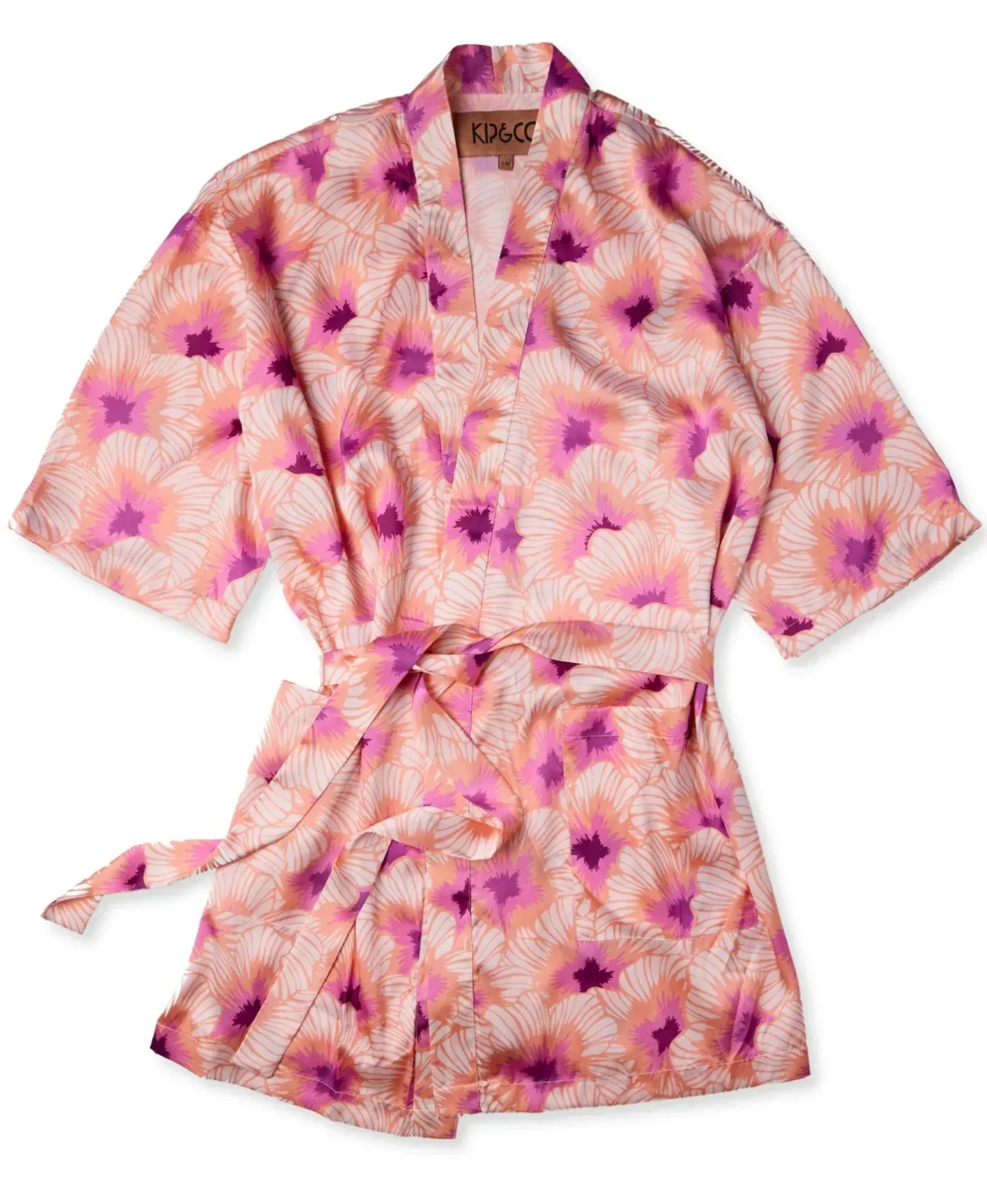 Hibiscus Peach Adult Eco Satin Robe