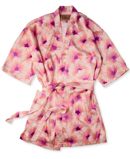 Hibiscus Peach Adult Eco Satin Robe