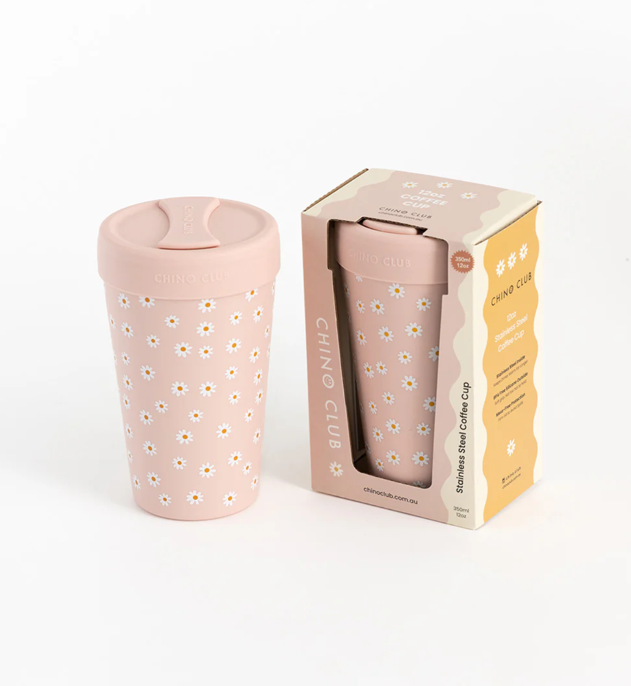 Stainless Steel Coffee Cup - 12oz - Daisy