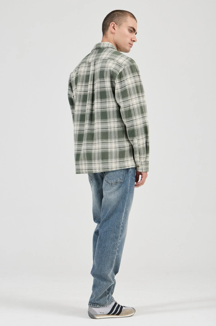 Campus Heavy Check Long Sleeve Shirt - Olive