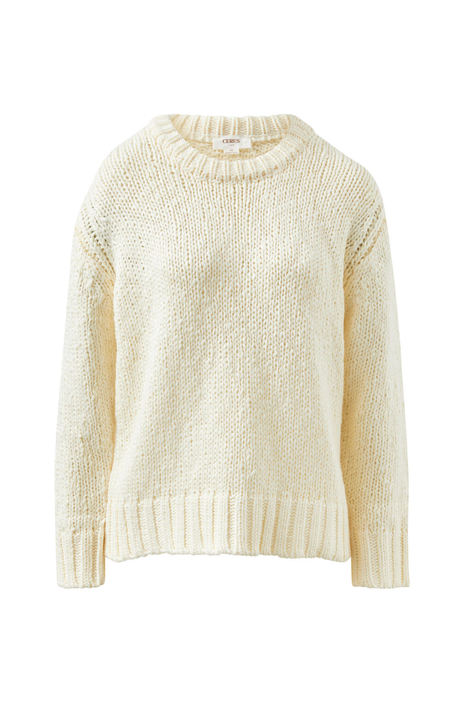 Sage Chunky Knit Crew - Marshmallow