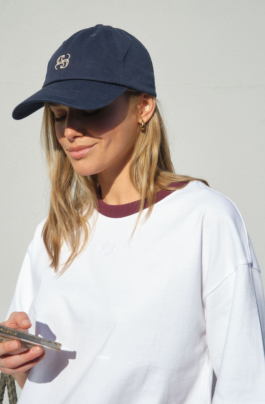 Pip Everyday Cap - Navy Ecru Stitch