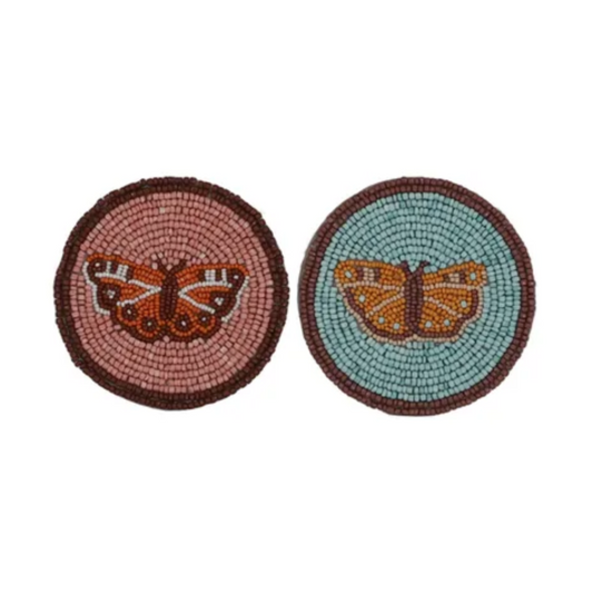 Nancy Bird Beaded Coasters - Set of 2