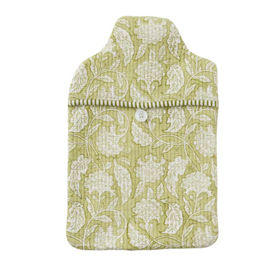 Lalita Cotton Hot Water Bottle Cover - Green