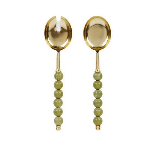 Amalia Resin Salad Servers - Olive