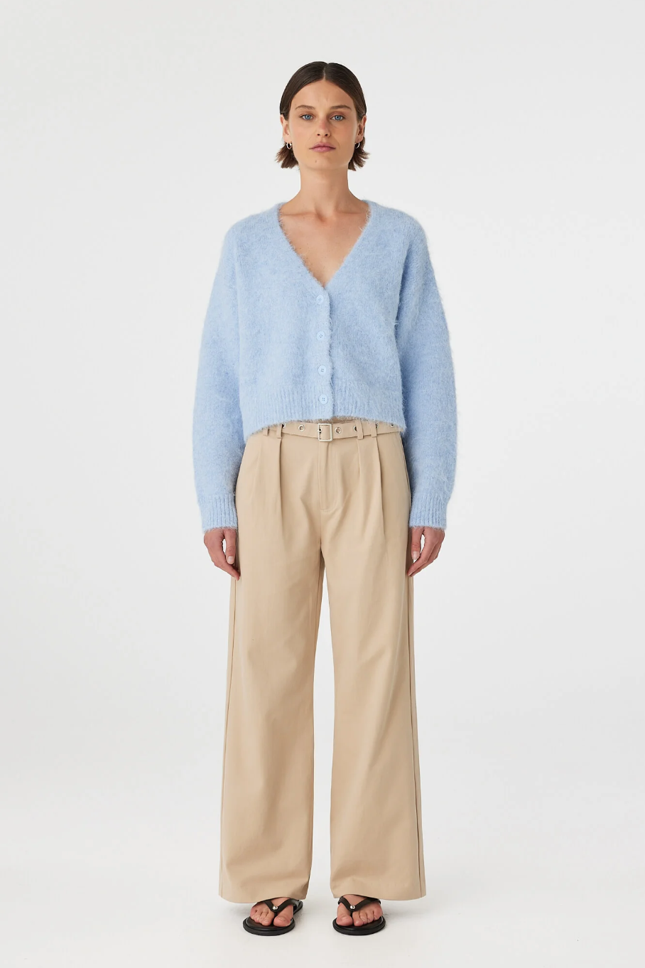 Liora Fluffy Cardigan - Sky