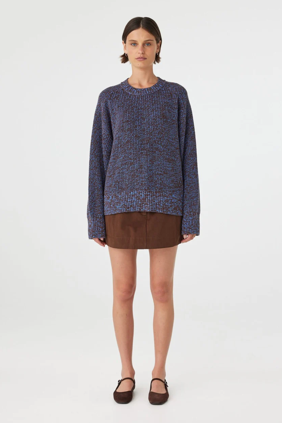 Solene Sweater - Chocolate & Royal