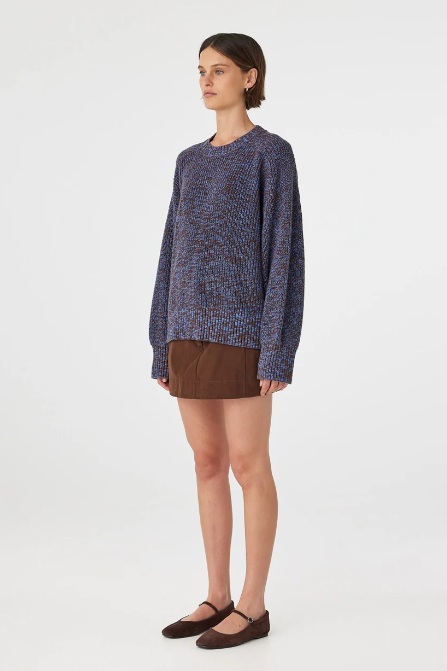 Solene Sweater - Chocolate & Royal