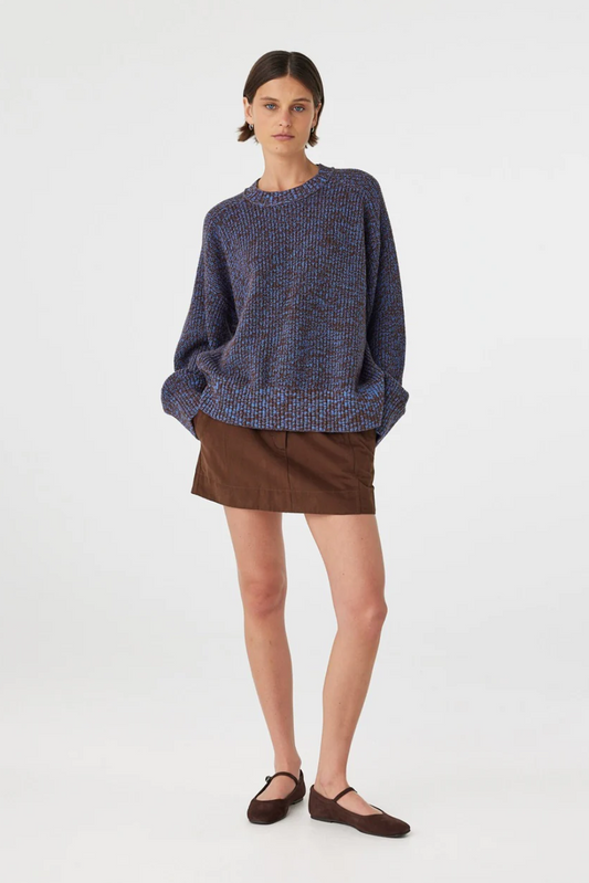 Solene Sweater - Chocolate & Royal