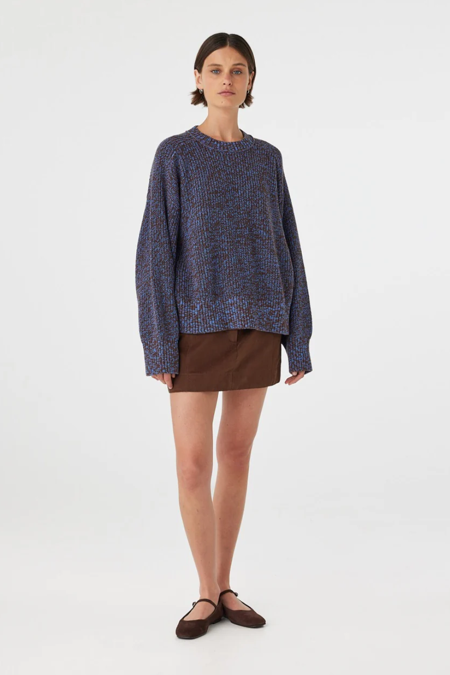 Solene Sweater - Chocolate & Royal