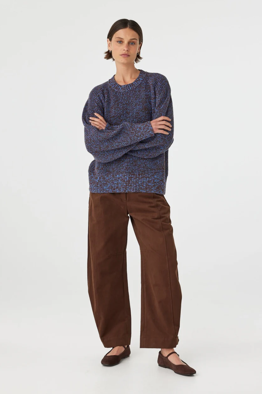 Solene Sweater - Chocolate & Royal