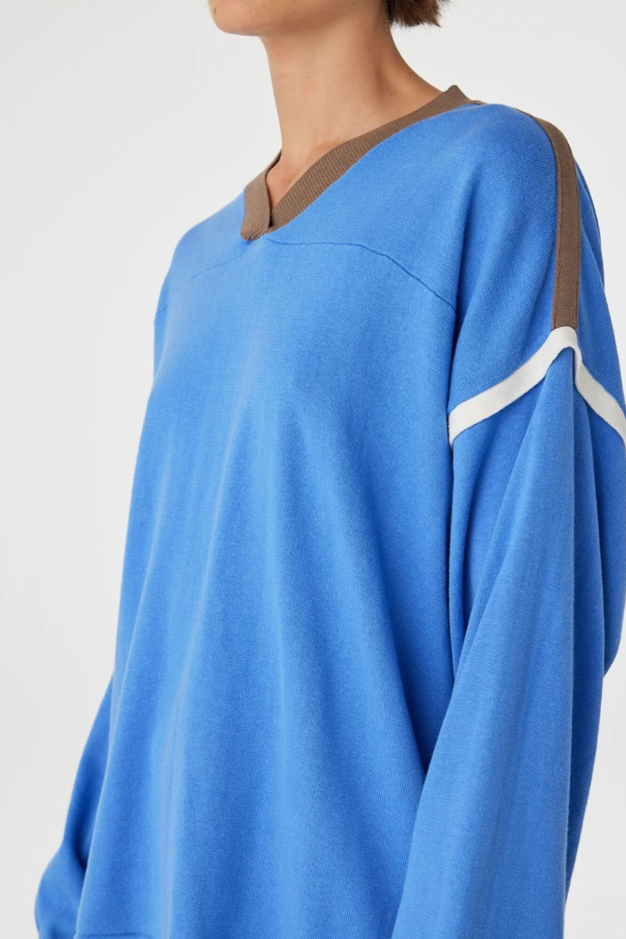 Eden Long Sleeve Tee - Royal Blue & Espresso